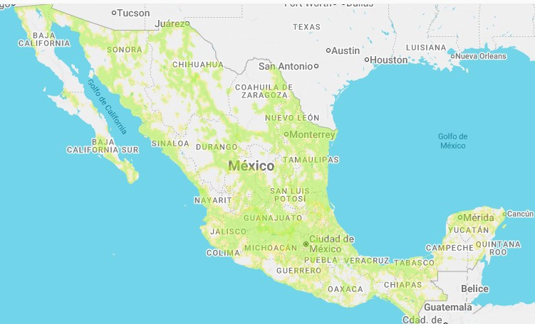 Mapa de cobertura de monitoreo LANSAT